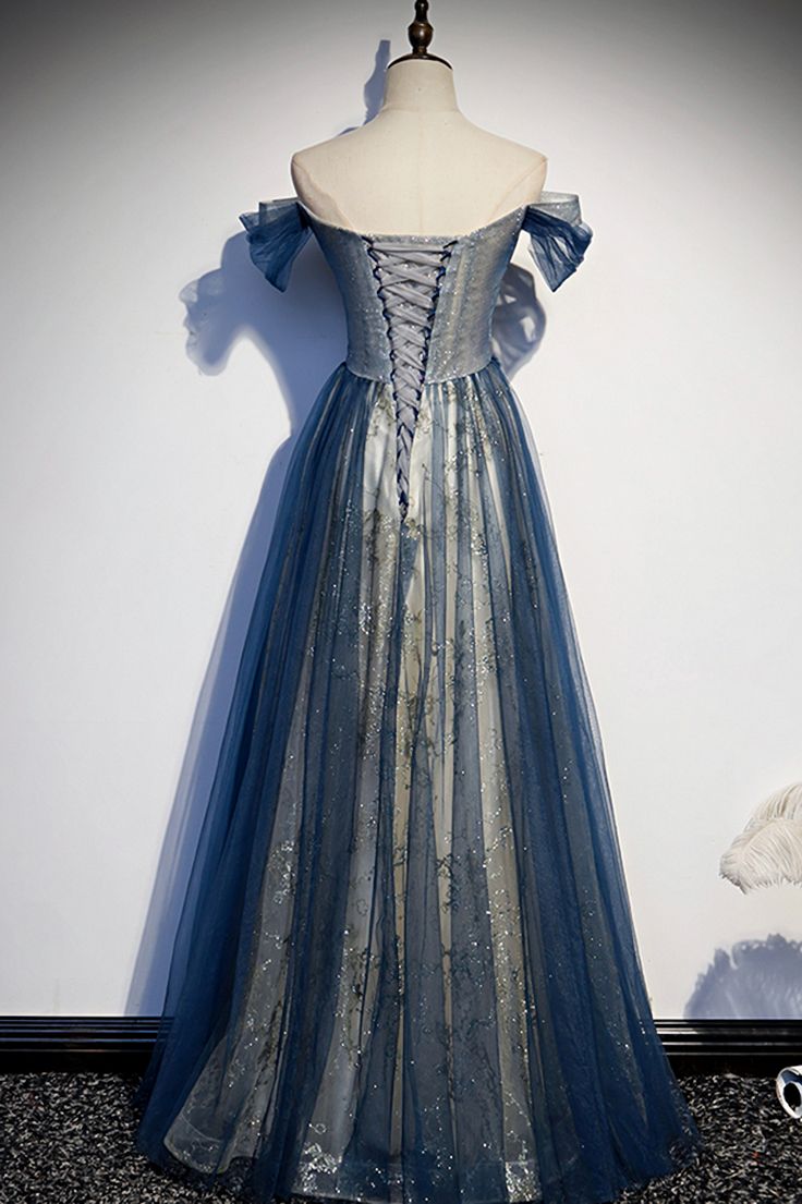 tulle long Off-the-Shoulder Evening Dresses - View 2 | FashionDia