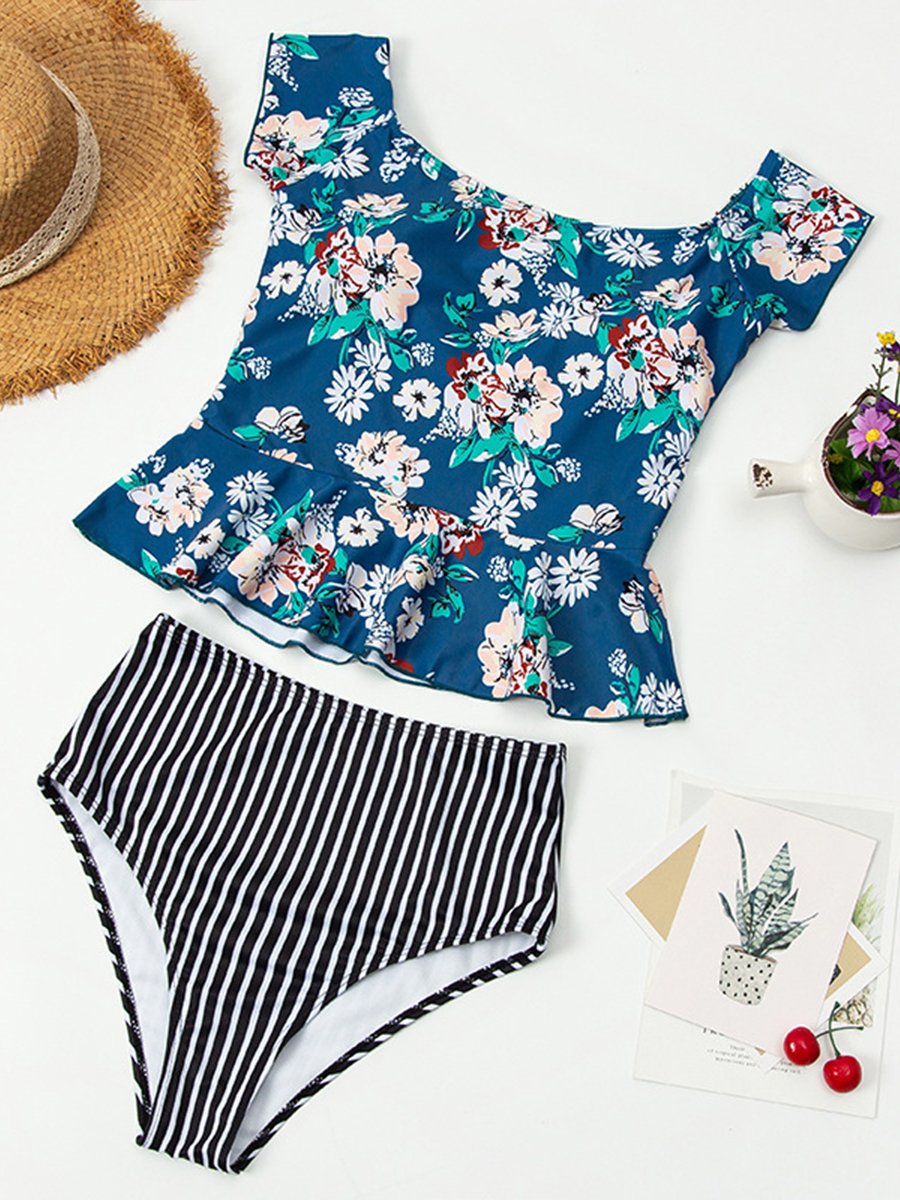 Dania Floral Colorblock Tankini Swimsuit