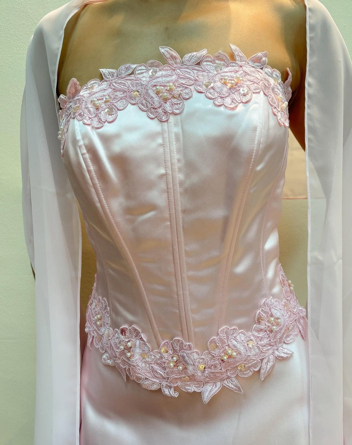 Applique Pink Long Prom Dress Formal Party Dress J8574