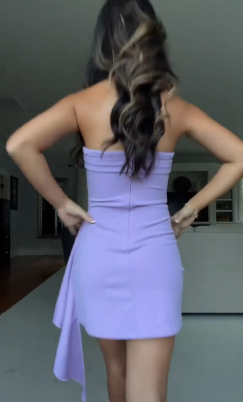 Strapless Purple Tight Short Prom Dress Birthday Party Dress Homecoming Dress - View 2 | FashionDia