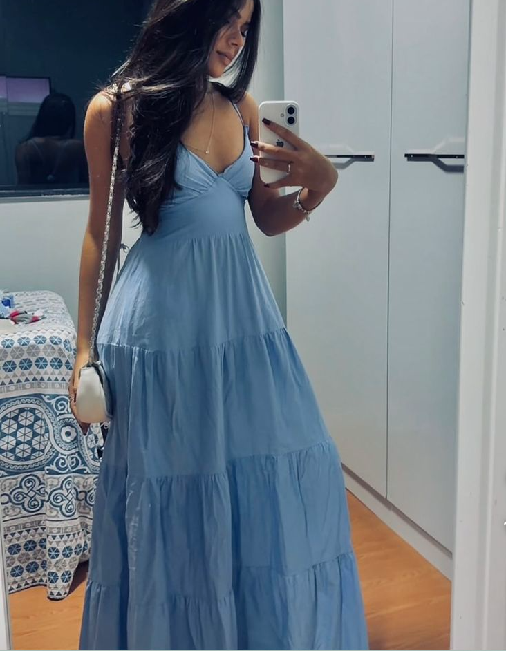 A-Line Blue Fashion Long Prom Dress Evening Party Dresses - View 2 | FashionDia