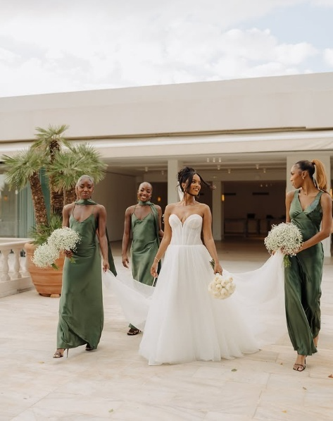 Simple Green Bridesmaids Dresses Long Evening Dress
