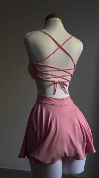 Pink Two Piece Birthday Outfit Short Evening Dress Cocktail Dresses Short Party Dress - View 2 | FashionDia