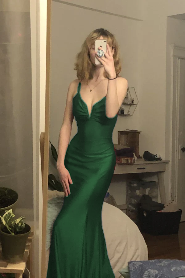 Burgundy mermaid long prom evening dress - View 3 | FashionDia
