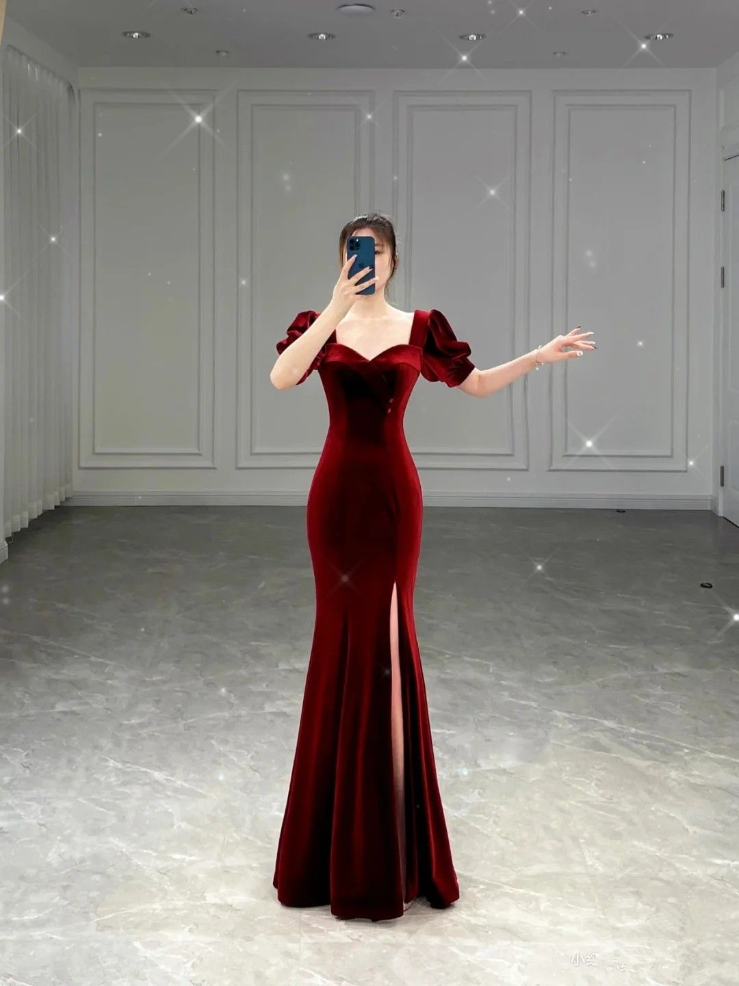 Classy Wine Red Mermaid Evening Dress With Slit