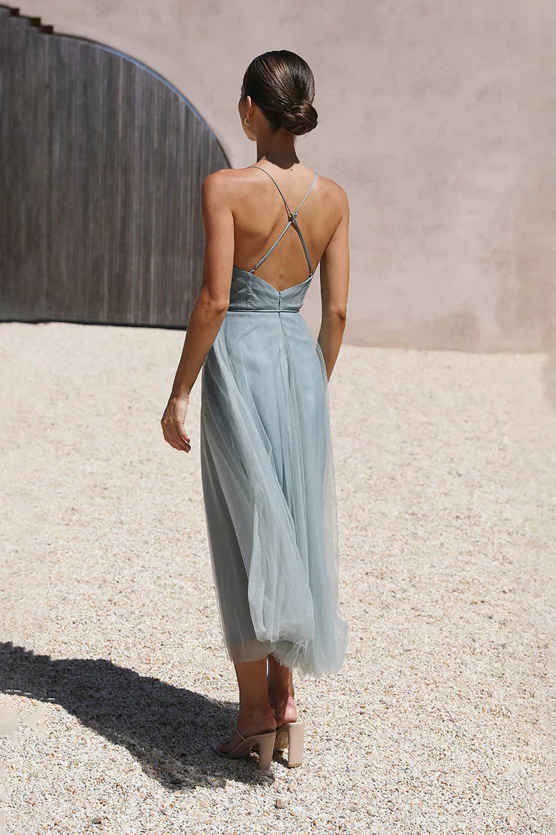 Chic Manuela Midi Dress Sage Green Statement Occasion Edit