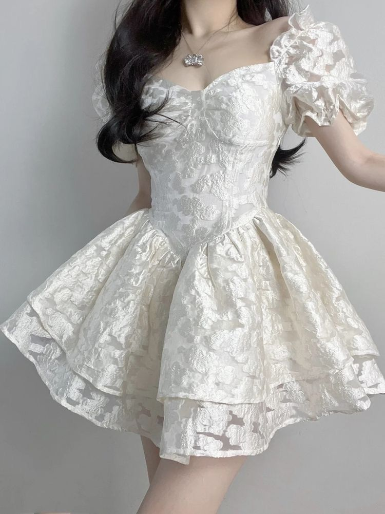 Cute White A-Line Short Princess Birthday Outfits Formal Homecoming Dress - FashionDia