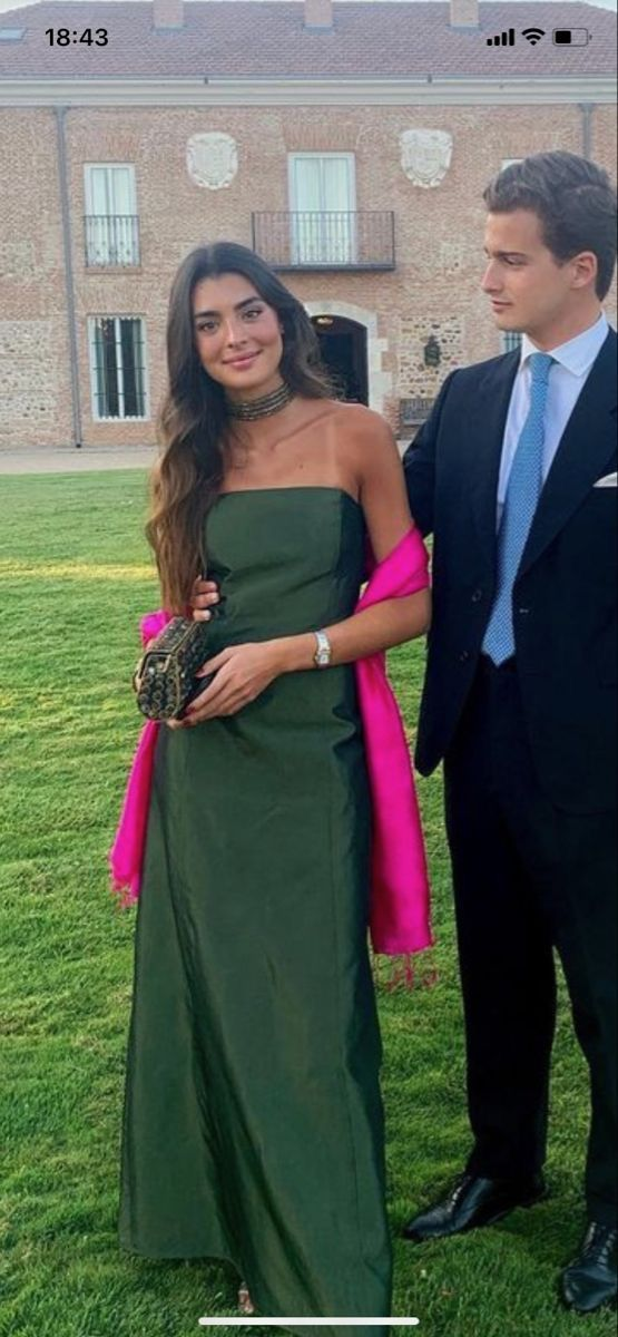 Simple Green Strapless Long Party Dress Evening Gown