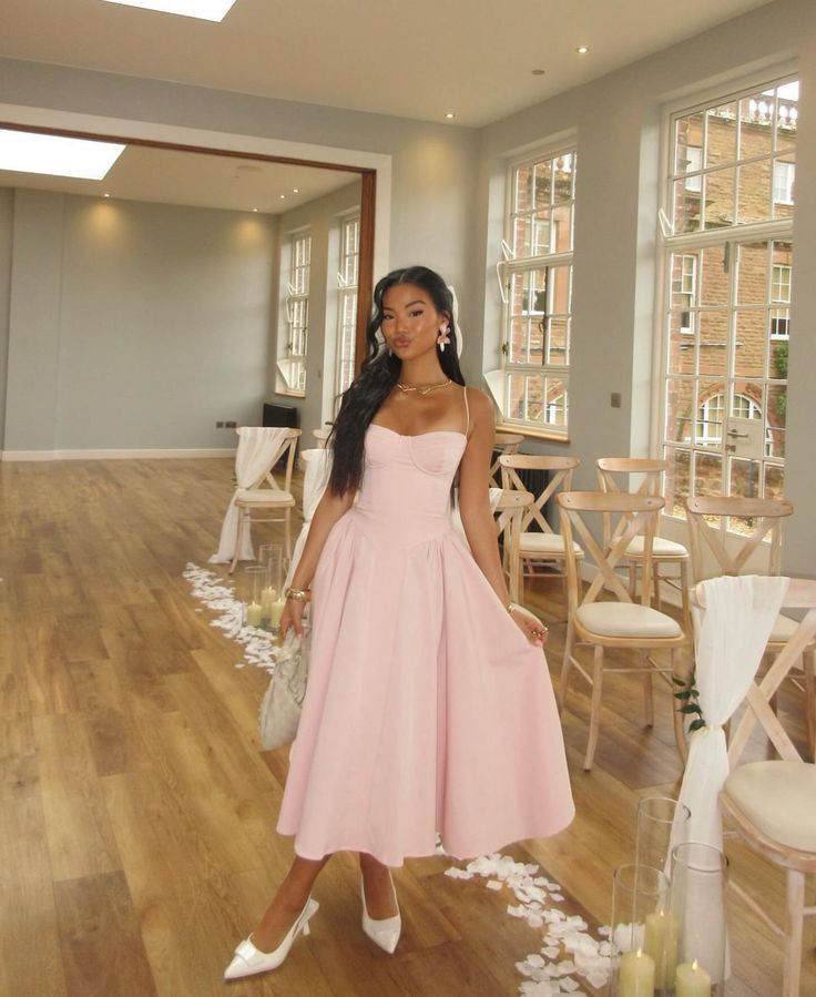 Women's Retro Pink Maxi Dress Sexy Fashion Party Evening Gown - View 3 | FashionDia