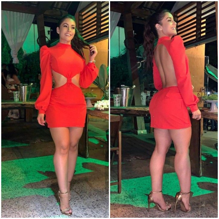 Fashion Red Long Sleeves Party Dress,Red Homecoming Dress - FashionDia