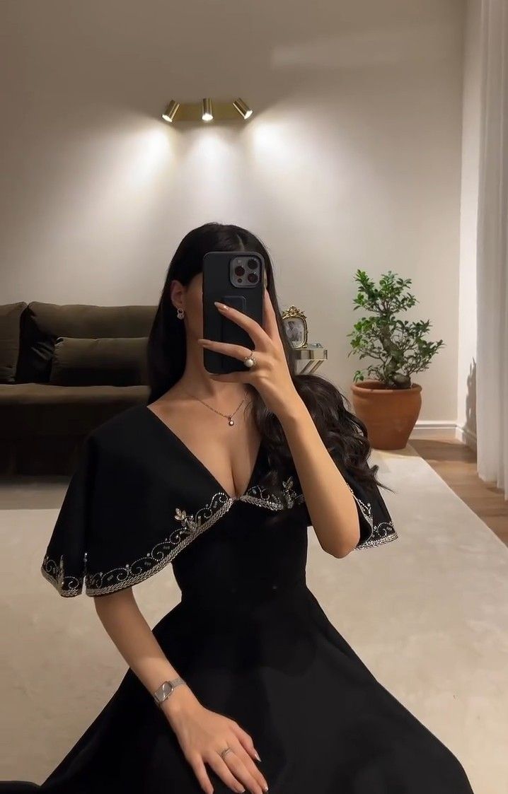 Elegant A-Line Prom Dress Black Evening Dress Formal Prom Gown - FashionDia