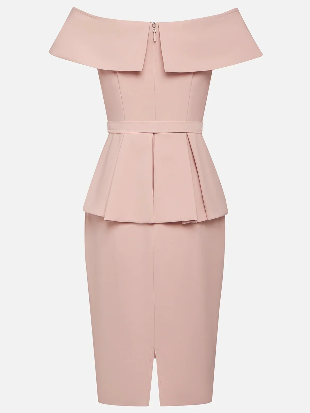 Pink 3D Floral V-Neck Short Sleeve Sheath Midi Dress - View 5 | FashionDia