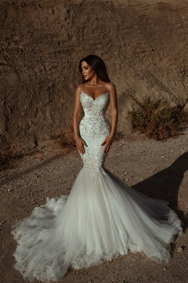 Bmbridal Sweetheart Mermaid Wedding Dress With Lace Appliques (ZD17411) - VelvetHem
