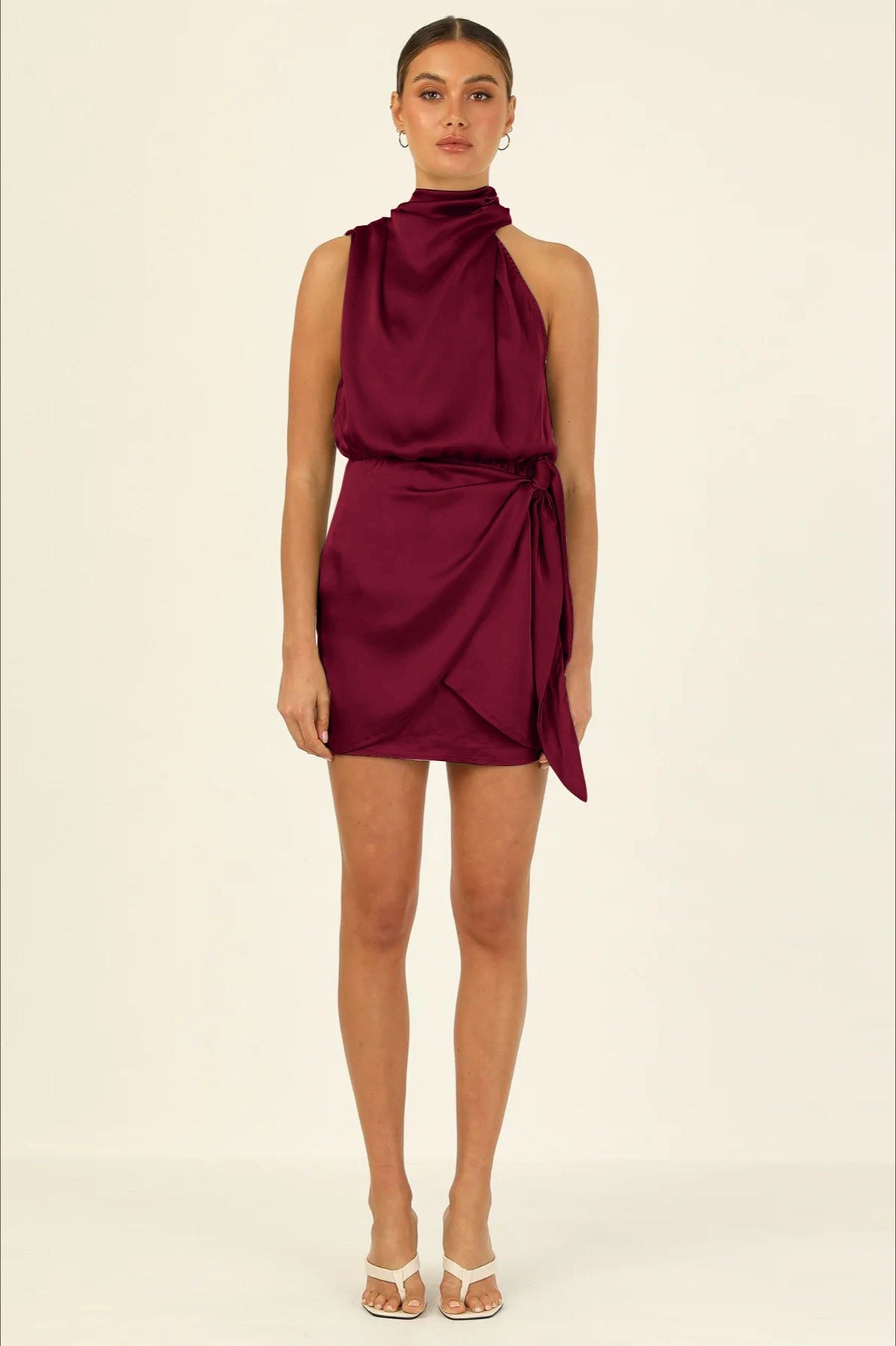 Halter Satin Silk Dress - View 9 | VelvetHem