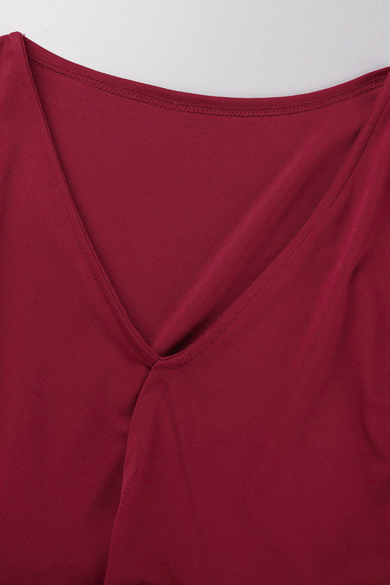 Elegant Solid Slit Fold V Neck Evening Dress Dresses(4 Colors) - View 5 | VelvetHem