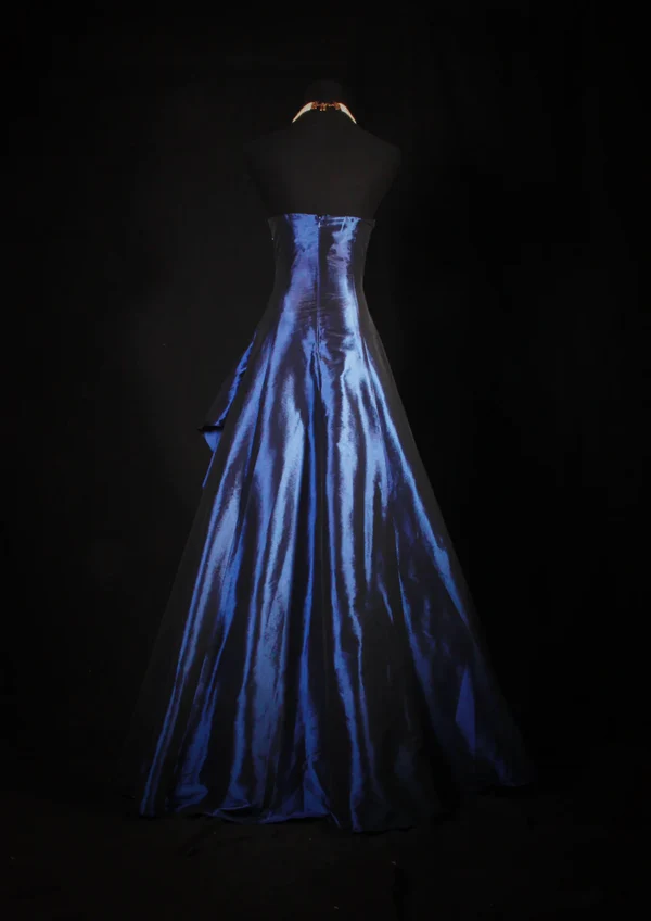 A-Line Navy Blue Long Prom Dress Beaded Evening Gowns