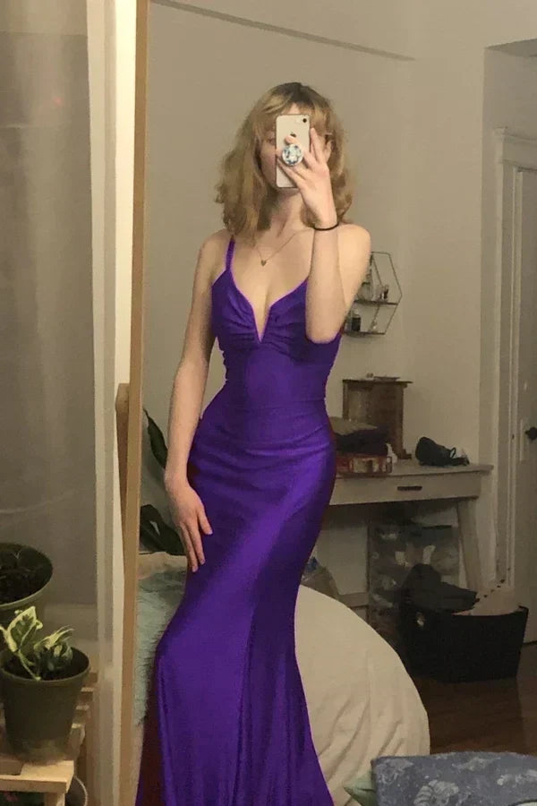 Burgundy mermaid long prom evening dress - View 5 | FashionDia