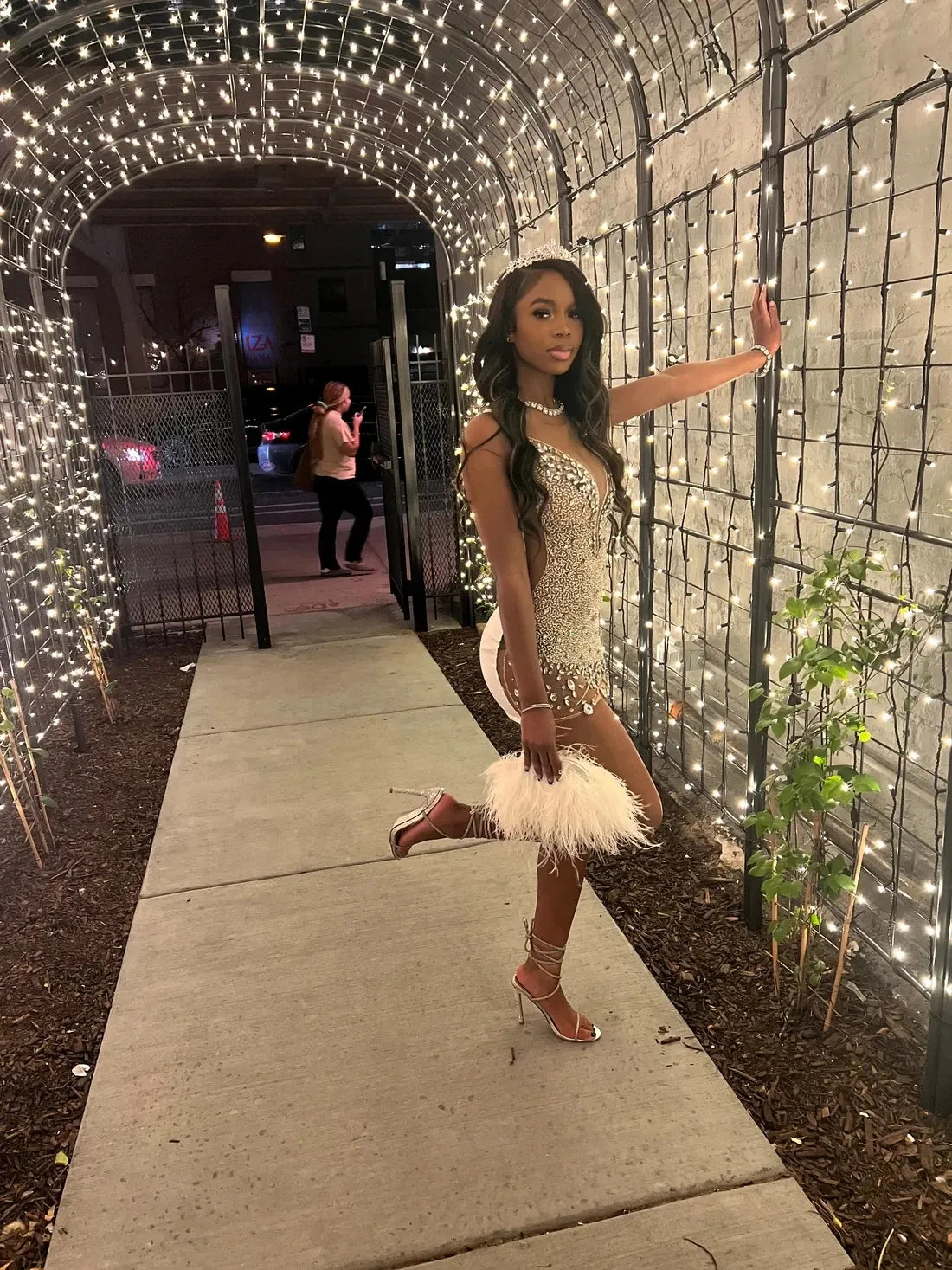 Sexy Sheer Diamond Short Prom Black Girls Sexy Birthday Party African Mini Dresses Homecoming - View 3 | FashionDia