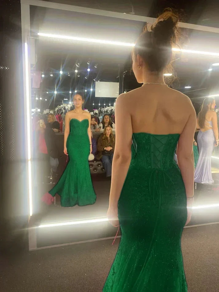 Hot Pink Mermaid Long Prom Gown Evening Dress - View 7 | FashionDia