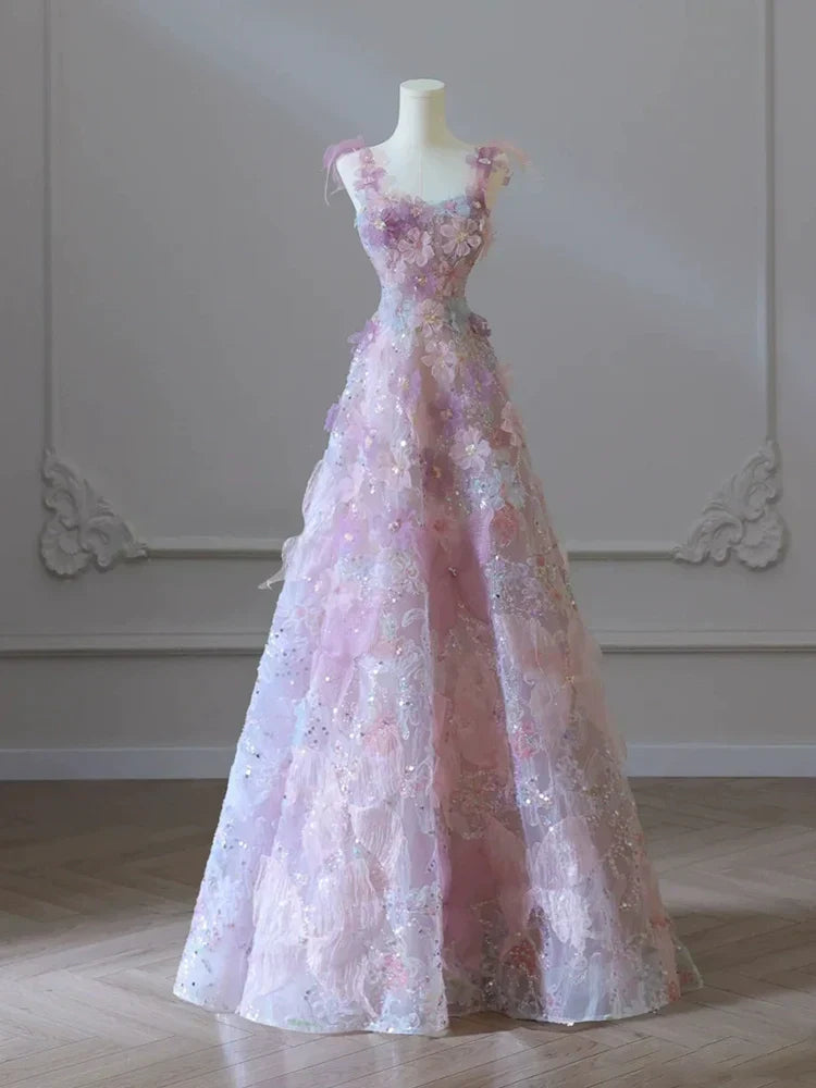 A Line Long Sleeveless Prom Dress Beautiful Evening Dresses