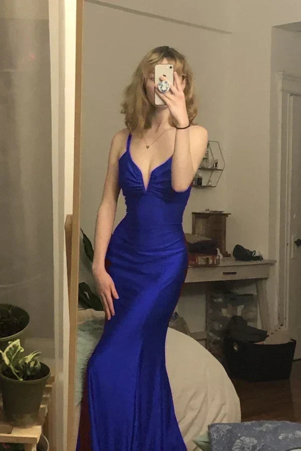 Burgundy mermaid long prom evening dress - View 4 | FashionDia