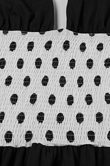Polka Dot Ruched Halter Mini Dress - View 4 | VelvetHem