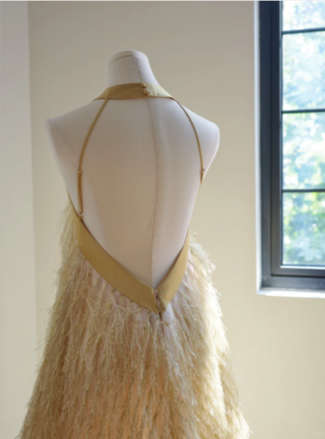 Sexy Yellow Feather Prom Dress Sexy Evening Dress Graduation Dress - View 3 | FashionDia