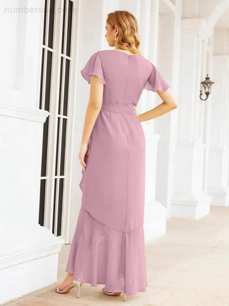 ZapDress Ruffled Bridesmaid Dresses Mermaid Formal Violin Evening Party Prom Gowns 28042 (ZD16997)