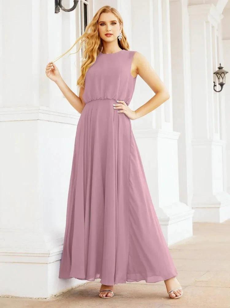 Numbersea Sleeveless Long Bridesmaid Dress A line Formal Evening Prom Gown 28025 by numbersea