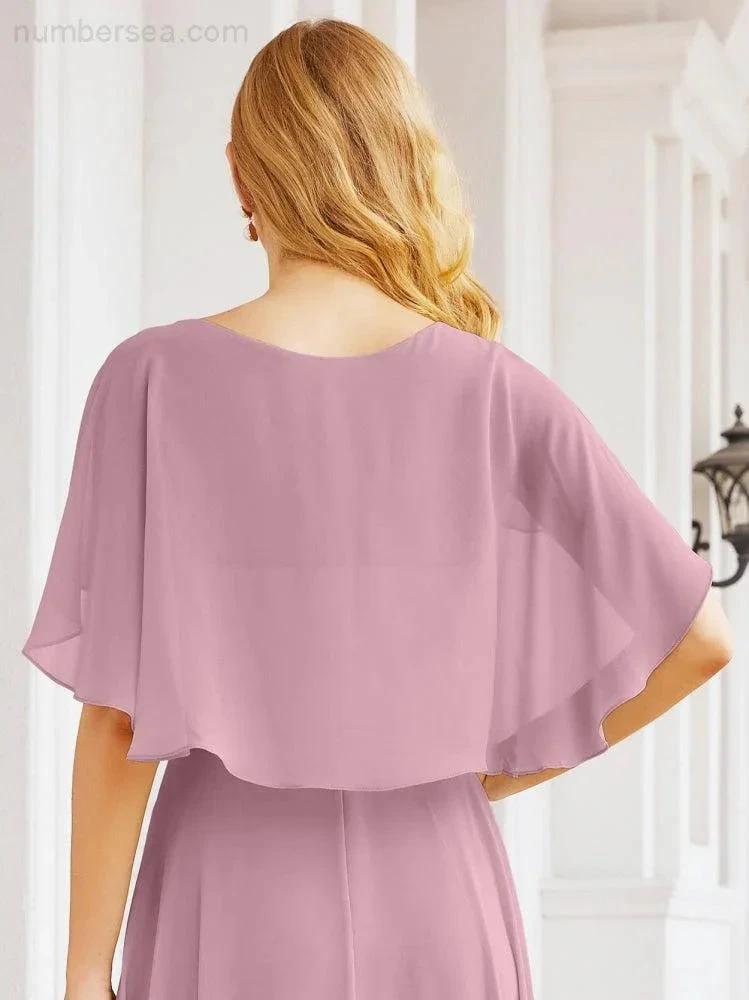 ZapDress Bridesmaid Dresses for Wedding Formal Evening Party Prom Gown with Cape 28050 (ZD17057)