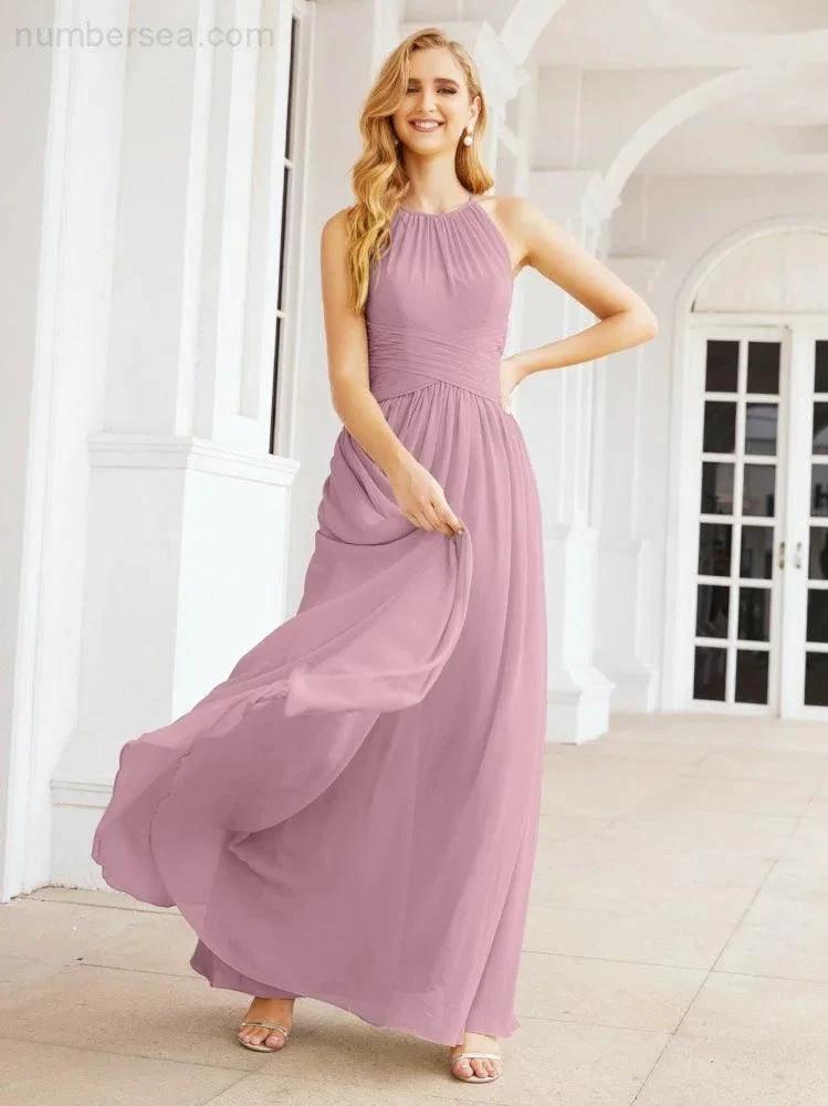 ZapDress Sleeveless Bridesmaid Dresses Long Prom Gown Zipper with Keyhole Back 28056 (ZD17040)