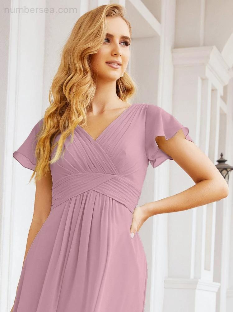 ZapDress Formal Prom Gowns for Mother of The Bride Cap Sleeves Bridesmaid Dress 28047 (ZD16958)