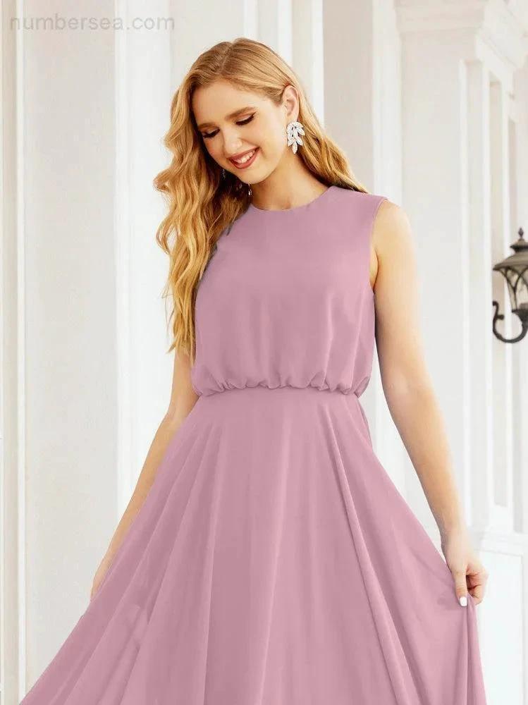ZapDress Sleeveless Long Bridesmaid Dress A line Formal Evening Prom Gown 28025 (ZD17053)