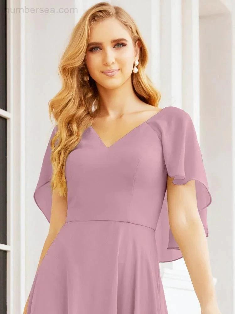 ZapDress Bridesmaid Dresses for Wedding Formal Evening Party Prom Gown with Cape 28050 (ZD17057)