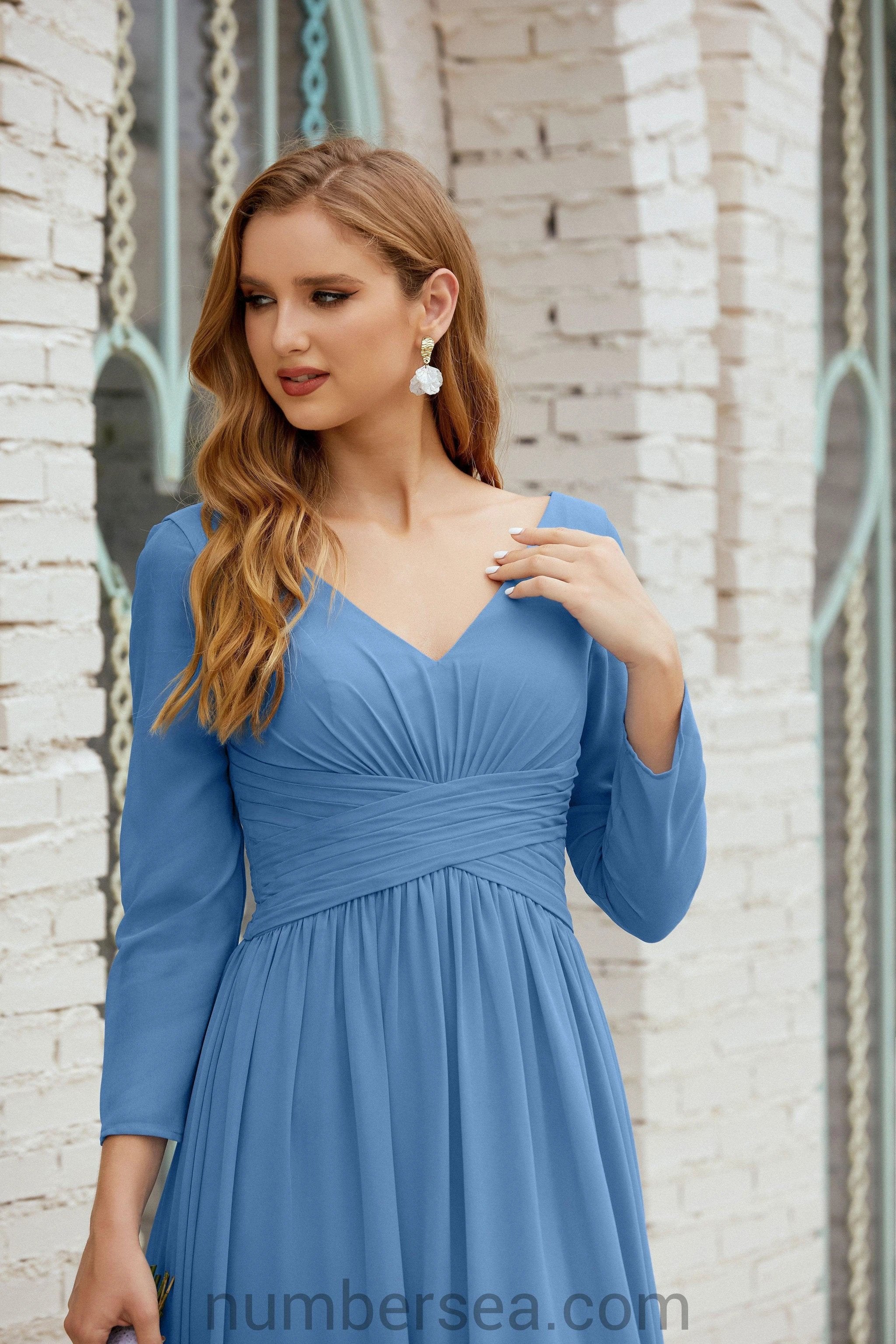 Numbersea Bridesmaid Dress Chiffon Formal Party Dress Evening Dress 28016 by numbersea