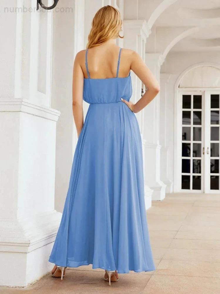 ZapDress Halter Long Bridesmaid Dresses Formal A line Juniors Dress 28029 (ZD17029)