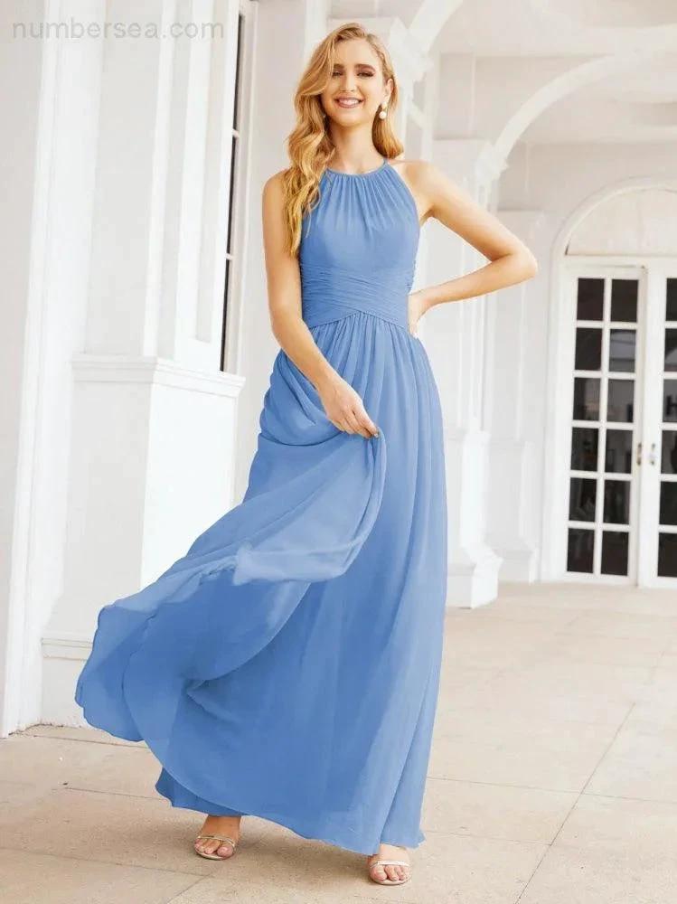 ZapDress Sleeveless Bridesmaid Dresses Long Prom Gown Zipper with Keyhole Back 28056 (ZD17040)