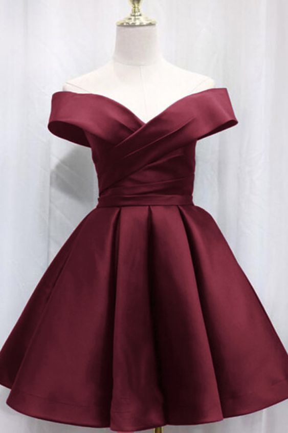 Off Shoulder Short Homecoming Dress Girls Junior Short Prom Gown C1133