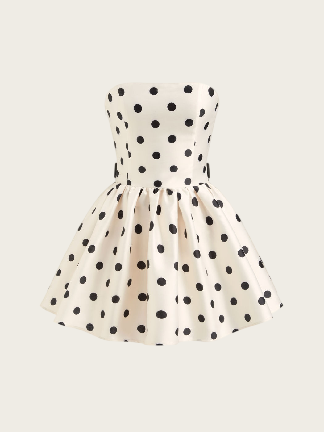 Strapless Polka Dots A-Line Short Birthday Dress Satin Homecoming Dress