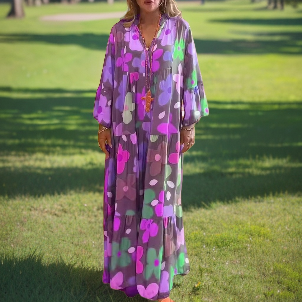 Guillermina Aesthetic Floral Dress with Bell Sleeves Premium Wardrobe Essential
