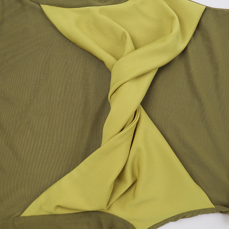 Marysh Mesh Bodycon Dress Yellow