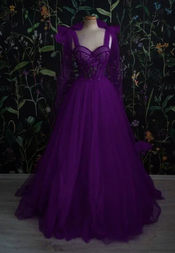 Dark Purple Long Prom Dresses Formal Dress - View 2 | FashionDia