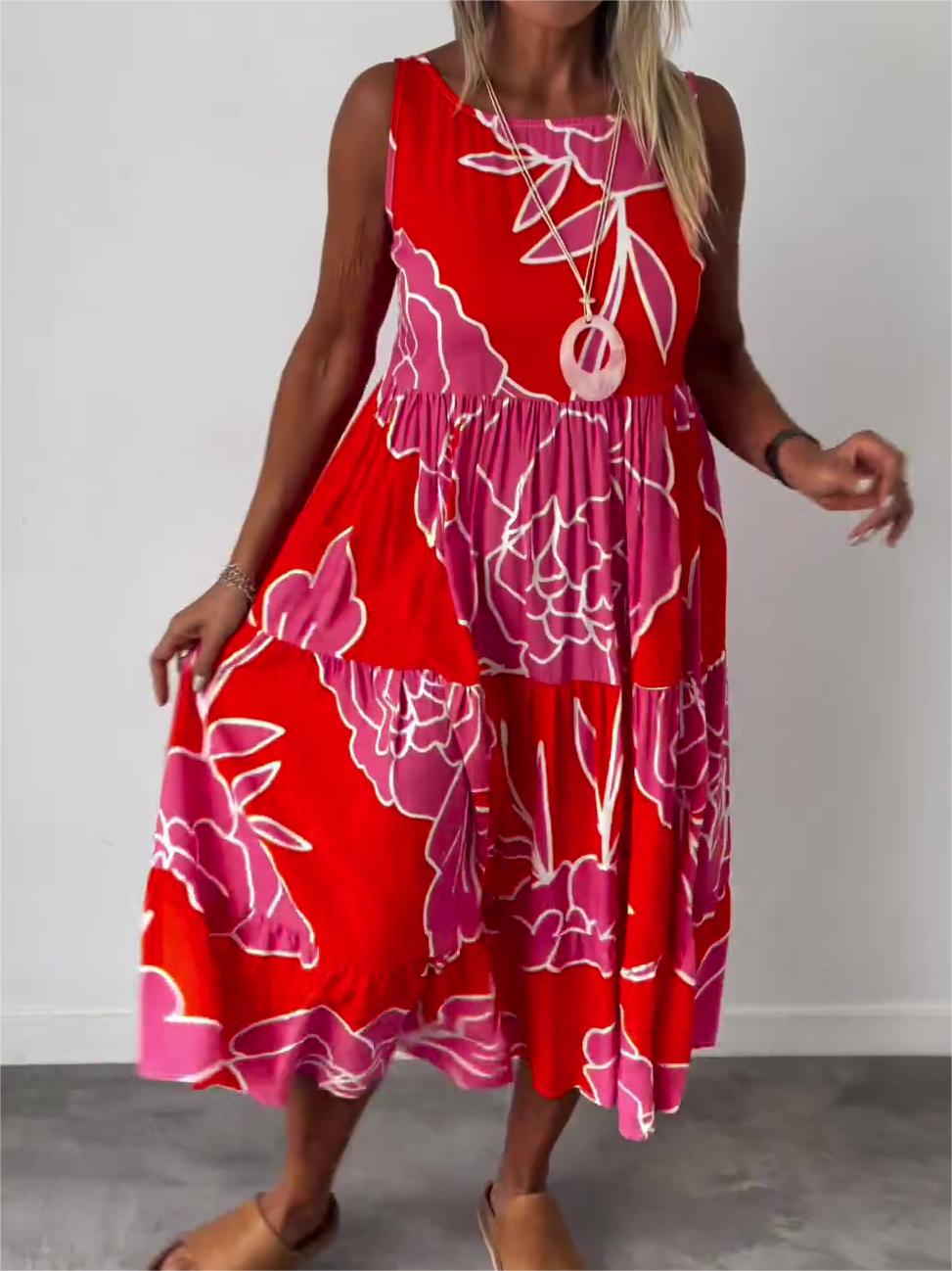 Virginia Premium Stylish Floral Print Dress Statement Occasion Edit
