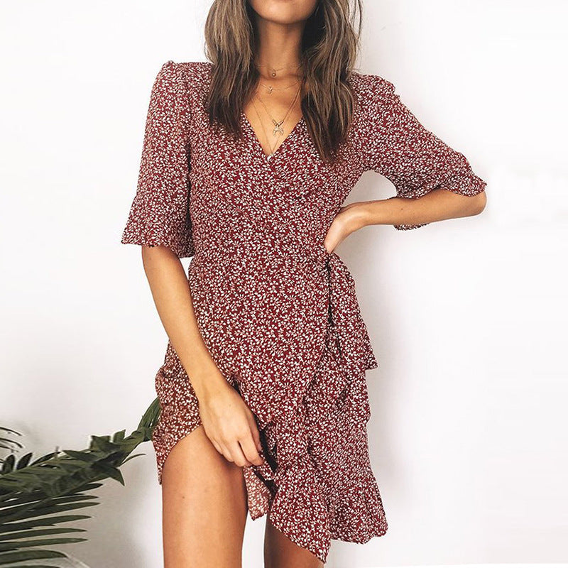 Kaila Satin Floral Asymmetrical Dress FINAL