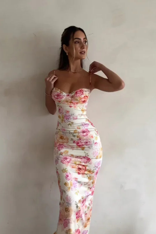 Spaghetti Strap Floral Dress - View 5 | FashionDia