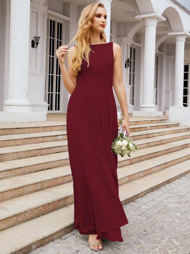 Numbersea Bridesmaid Dresses for Wedding Ruffles Long Formal Prom Gowns 28039 by numbersea