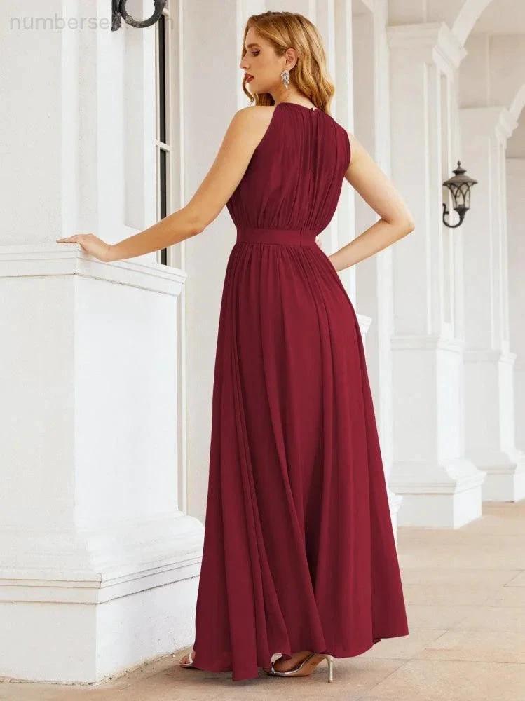 ZapDress Halter Bridesmaid Dress Empire Waist Formal Evening Prom Gown for Mother of The Bride 28030 (ZD17026)