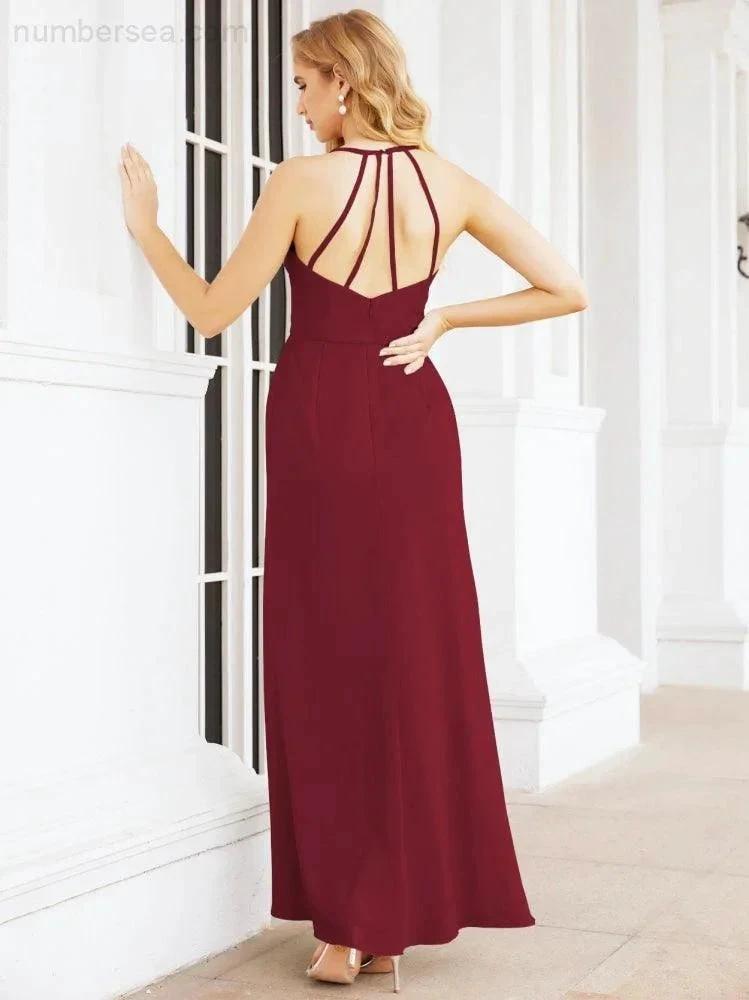 ZapDress Spaghetti Strap Bridesmaid Dresses V-Neck Long A-Line Formal Prom Gowns 28063 (ZD17045)