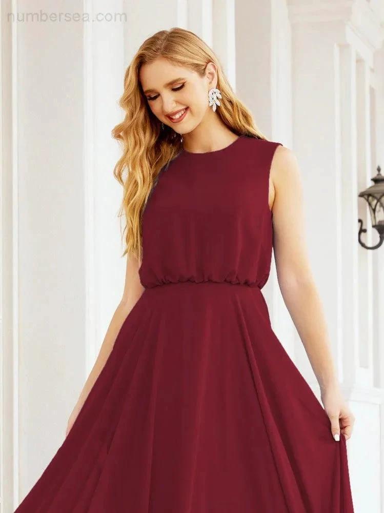 ZapDress Sleeveless Long Bridesmaid Dress A line Formal Evening Prom Gown 28025 (ZD17053)