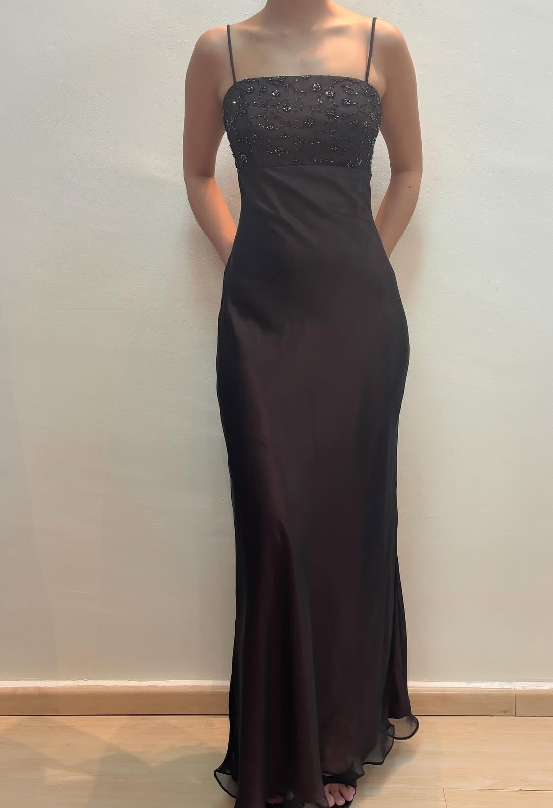 Spaghetti Straps Mermaid Long Prom Dress Beaded Evening Dress J8589